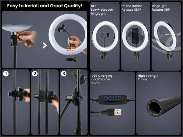 phone tripod with ring light