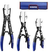 WORKPRO 3-Piece Ratcheting Hose Pinch Off Pliers Set, 8", 10", 12" Locking Hose Pinch Pliers Set ...