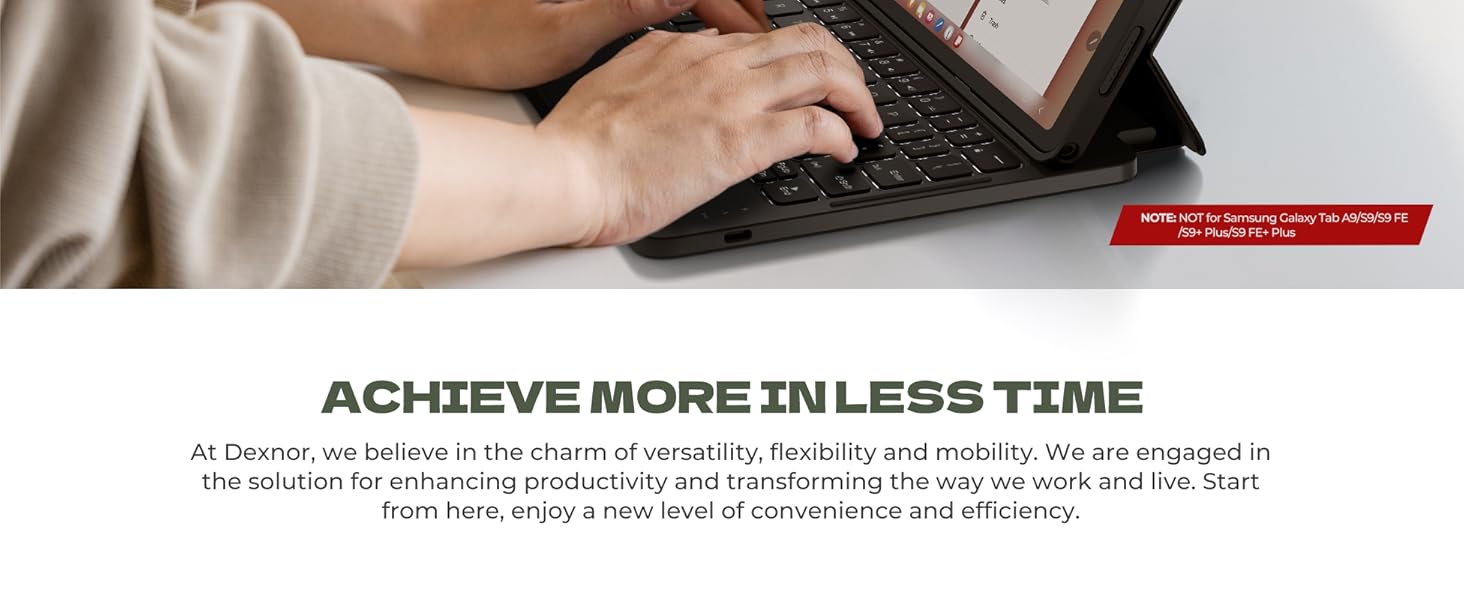 Laptop-like Typing Multi-touch Trackpad Backlit Stylus Holder for 11" Galaxy Tab A9+ Plus (2023)