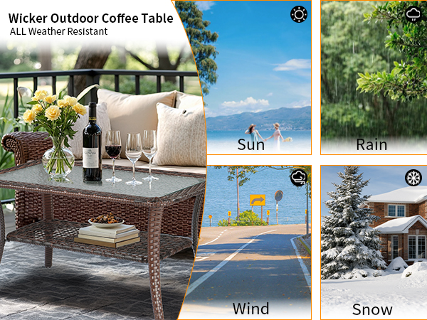 all weather outdoor coffee table