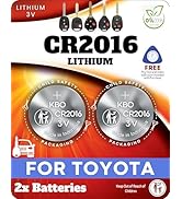 Key Fob Battery CR2016 for Toyota (2 Pack) - Replacement for Toyota Camry, Corolla, Highlander, 4...
