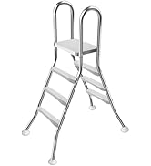 Above Ground Pool Ladder,42" Heavy Duty Luxury Pool Ladder,3-Steps Swimming Pool Ladder,304 Stain...