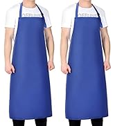 2 Pack Waterproof Rubber Vinyl Apron 40 Inch Light Duty Model Chemical Resistant Work Apron Cloth...