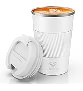 12 oz Stainless Steel Vacuum Insulated Tumbler - Coffee Travel Mug Spill Proof with Lid - Thermos...