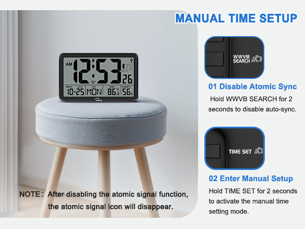 Atomic wall clock with backlight