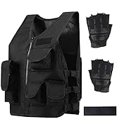 Green Bean Kids Outdoor Tactical Vest, Children's Combat Vest Adjustable Breathable Vest with Kid...