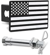 UOBMALL American Flag Metal Trailer Hitch Covers, Heavy Duty 2" Trailer Rear Receiver Plug Cover ...