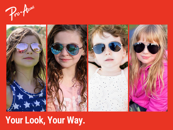 Pro Acme Kids Aviator Sunglasses for Boys Girls, Polarized Small Face for Youth