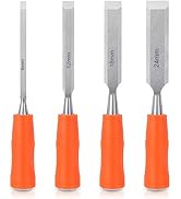 4 Piece Wood Chisel Sets Woodworking Tools Set, Wood Chisels for Woodworking with Steel Hammer En...