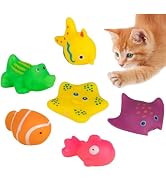 Zhuluck 6Pcs Colorful Pool Cat Interactive, Cat Floating Water, Pet Kitten Swimming Bathing Fish,...
