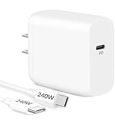 [2025 Upgraded] Charger for MacBook, 240W USB-C Fast Charging Cord Cable 6FT with 70W GaN 3.0 USB...