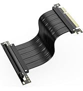 Oddtone PCIe 4.0 Riser Cable, Vertical Mount GPU Extension 200mm 90 Degree Adapter with EMI Shiel...