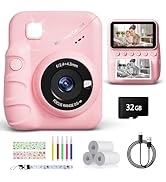 TIATUA Kids Camera Instant Print for Girls Ages 3-14, 3-inch HD Screen Camera for Kids with Print...