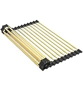 AXIMIXAME Expandable Large Draining Rack, Roll Up Heat-Resistant Dish Drainer for Stainless Steel...