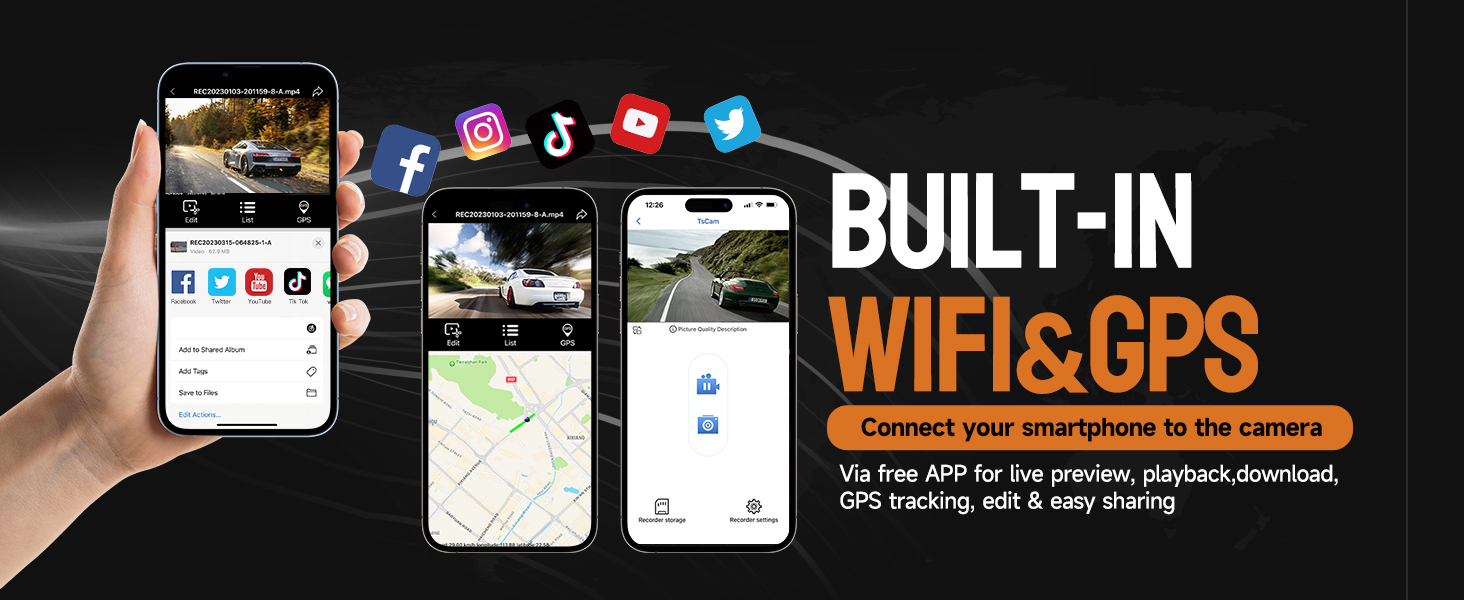 5G Wifi dash cam