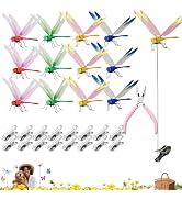 Jongdari 12 Sets Dragonfly Hat Clip Realistic Fake Dragonflies Clip-On Garden Outdoor Decor Stake...
