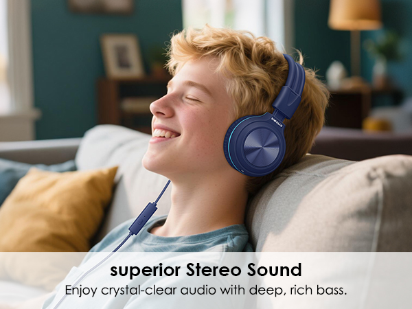 kids headphones with cord for enjoying crystal -clear audio