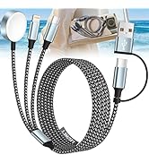 Travel Essentials 3 in 2 USB A/USB C Cable for Apple iWatch Charger, Multi Charging Cable Cord, T...