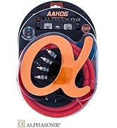 Alphasonik AAK0G Premium 0-Gauge Complete Car Amplifier Installation Kit Hyper-Flex Power, Ground...