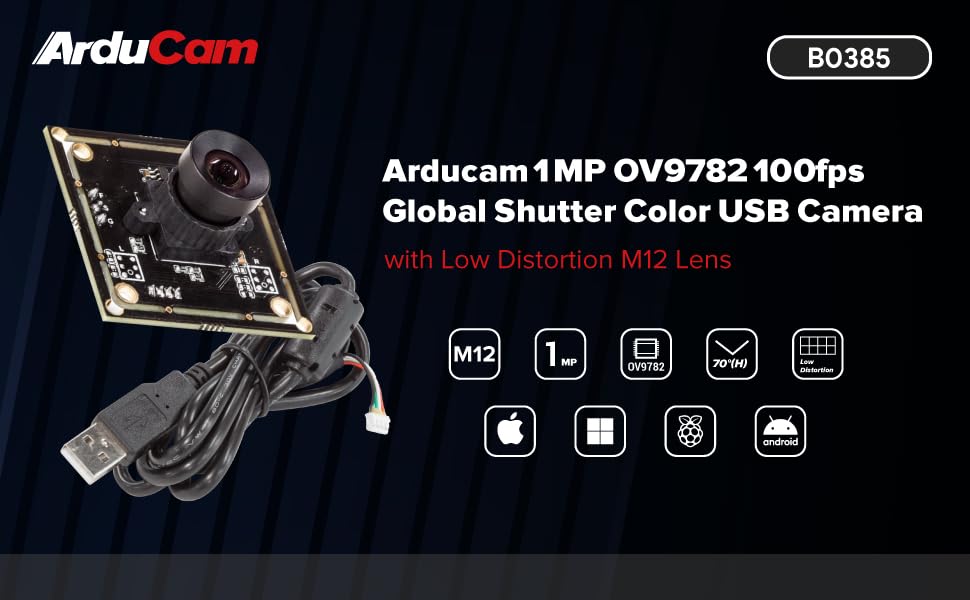 100fps Global Shutter Color USB Camera Board