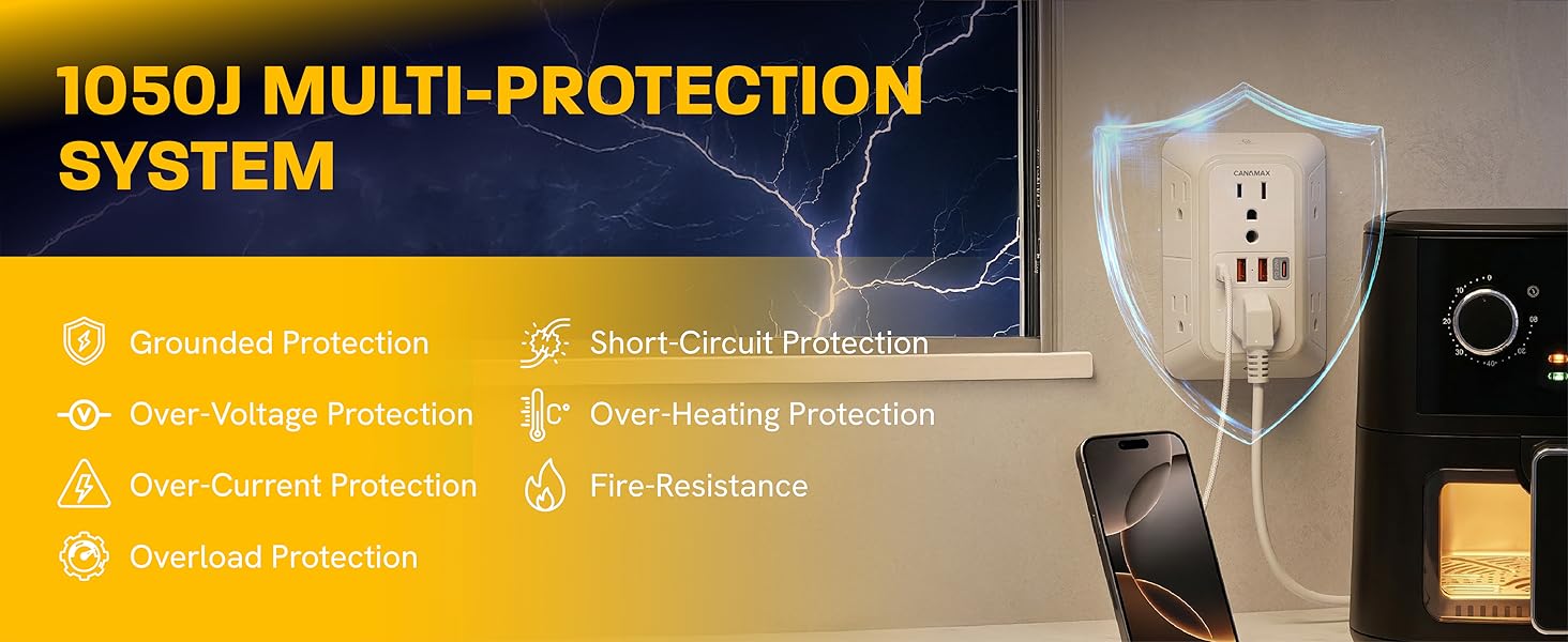 Wall Outlet Extender PD 20W with Night Light