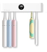 Electric Toothbrush Holder and Cleaner Auto Cleaning and Drying Toothbrushs in Circle Wall Mounte...
