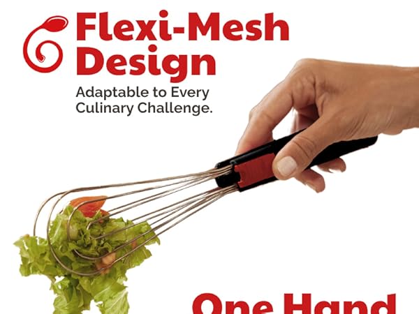 Double spatula flipper incorporating wire tongs, flat tongs, wire tongs for cooking