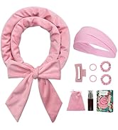 Gwabee Soft Overnight Curl Headband, 70" Hair Curlers Ribbon Wrap for Long Hair with 9 PCS Rods a...