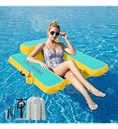 CALOBANA Inflatable Floating Chair, Heavy Duty Pool Floats Adult Lounger, Portable Water Float Ch...
