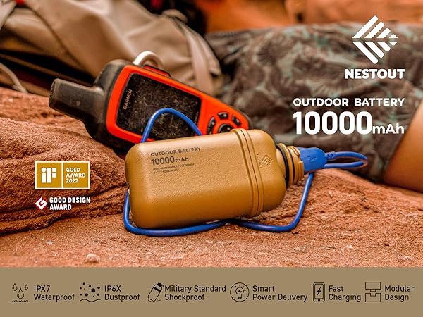NESTOUT 10000mah waterproof portable power bank