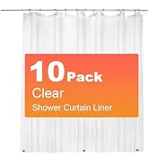 ZEMAHOME 10 Pack PEVA Plastic Shower Curtain Liner Premium Light Weight 72" x 72" Clear Bathroom ...
