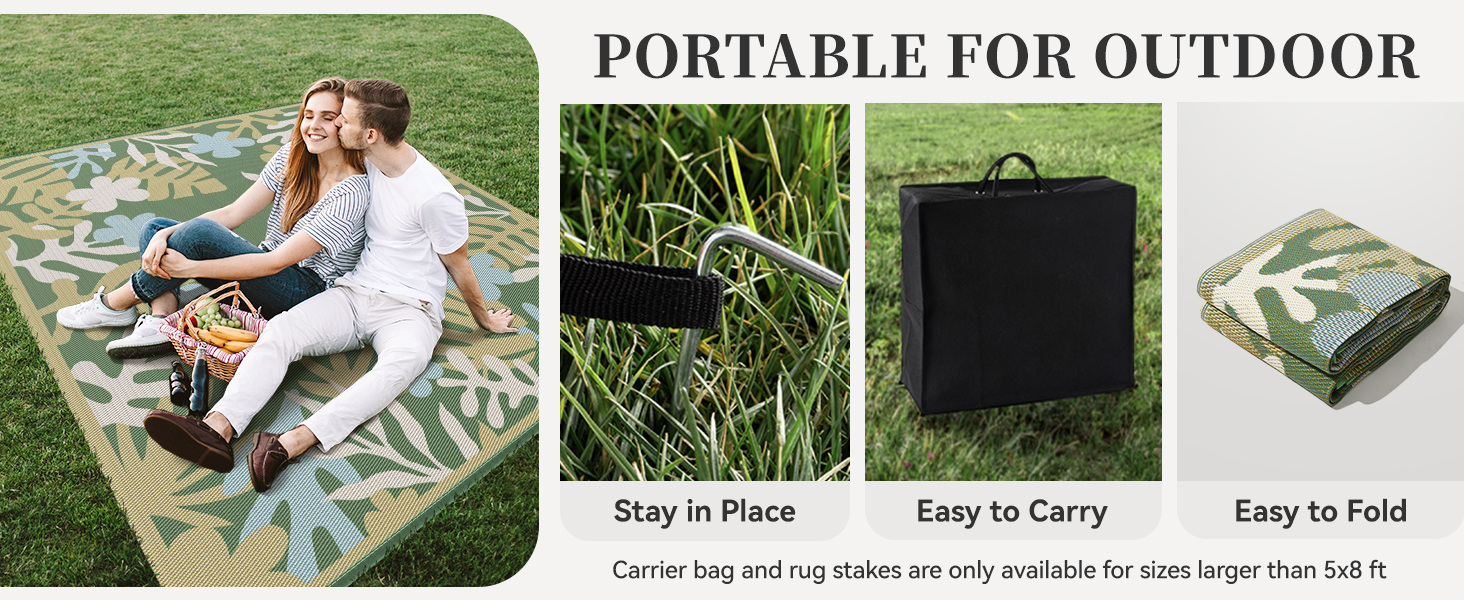 Outdoor Picnic Mat Picnic Rug Waterproof Outdoor Rug 8x10 Waterproof