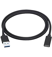 CERRXIAN USB 3.0 Type A Male to USB 3.0 Type C Female Connector Converter Adapter (Black) (3ft)