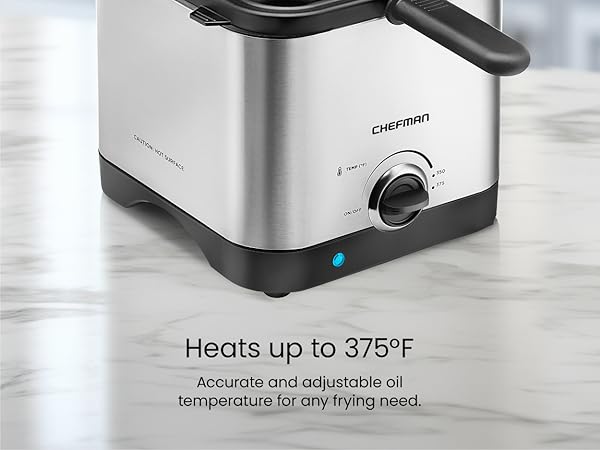 Accurate an d adjustable oil temperature for any frying need.