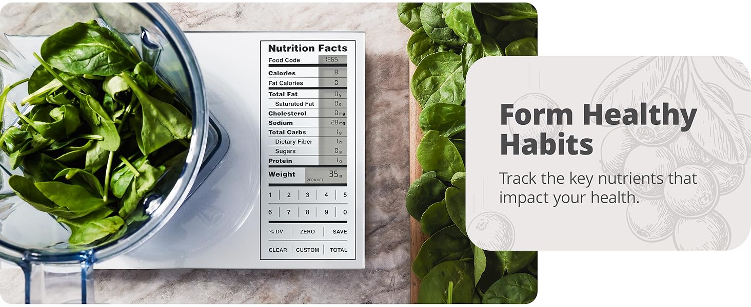 Form healthy habits with food weight scale calories and protein food scale