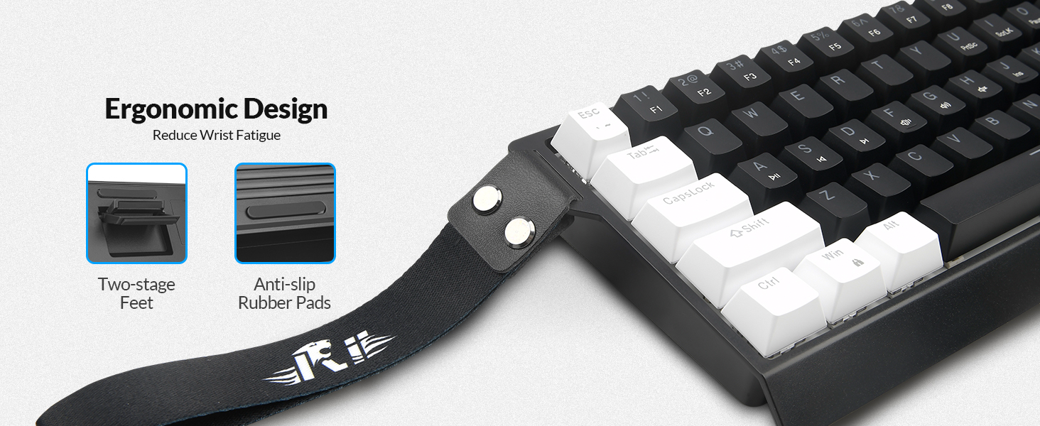 anti-slip rubber pads keep the keyboard stable during intense gameplay