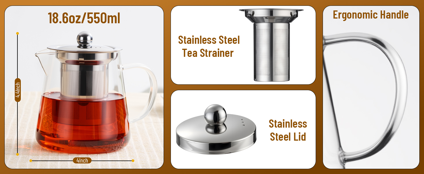 glass teapot with infuser