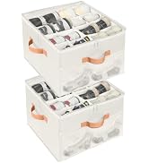 AARAINBOW Fabric Shoe Box for Closet 2 pack, Shoes Storage Bin for Closet Large Fabric Shoe Organ...