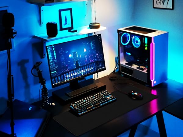 Large Extended Gaming Mouse Pad with Stitched Edges,