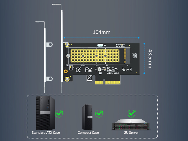 GLOTRENDS PA09-HS M.2 NVMe to PCIe 4.0 X4 Adapter with M.2 Heatsink