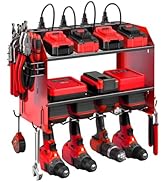 Power Tool Organizer Wall Mount with Charging Station, Heavy Duty 3 Layers Tool Storage Rack with...
