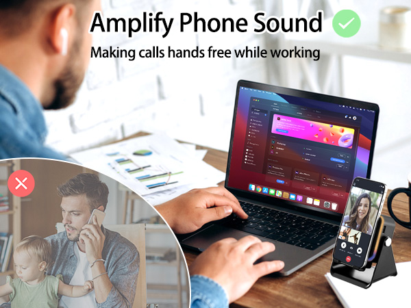 phone stand with speaker