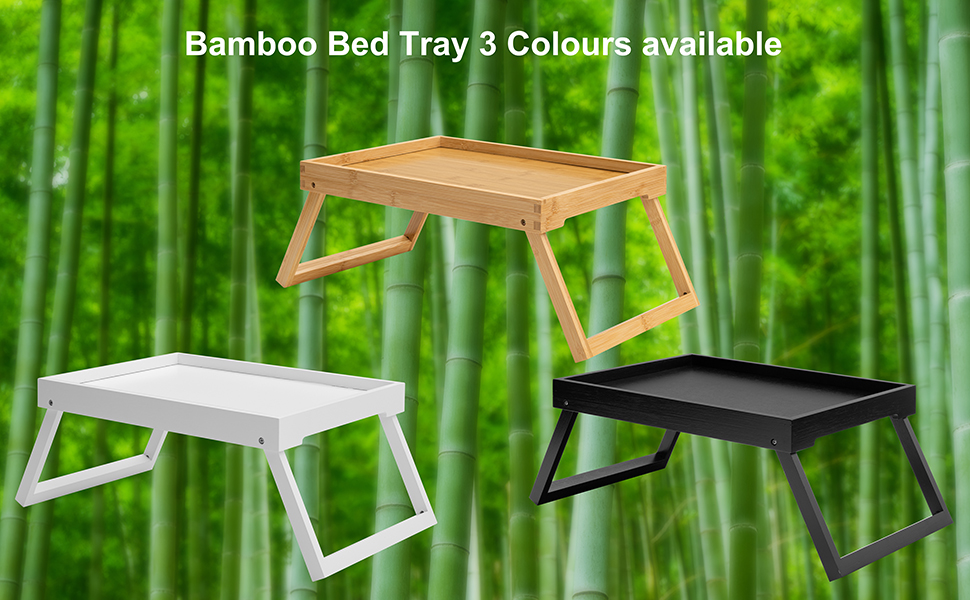 Bamboo Bed Tray Table with Folding Legs