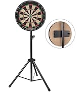 Dartboard Stand - Heavy Duty Tripod Dartboard Stand, Stainless Steel Adjustable Height Holder, Tr...