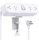 PD30W Desk Clamp Power Strip, Desktop Mount Surge Protector, Fast Charging Station, 5Ft Extension...