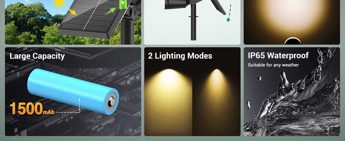 outdoor solar lights for yard landscape spot light