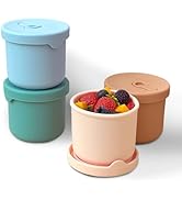 8.5 OZ Silicone Food Storage Containers, Baby Food Storage Jars with Airtight Lids and Snack Cup ...