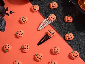 Halloween Cabochons Pumpkin Charm Cartoon Resin 3D Orange Fall Theme Pumpkins Flatback Cabochon