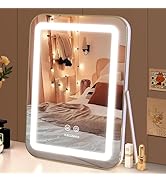 halumao Vanity Mirror with Lights, 14.6" Light Up Makeup Mirror, LED Makeup Mirror with Lights fo...