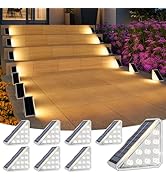 VOLISUN Solar Step Lights for Outside 8 Pack, Solar Stair Lights Outdoor Waterproof IP67, LED Out...